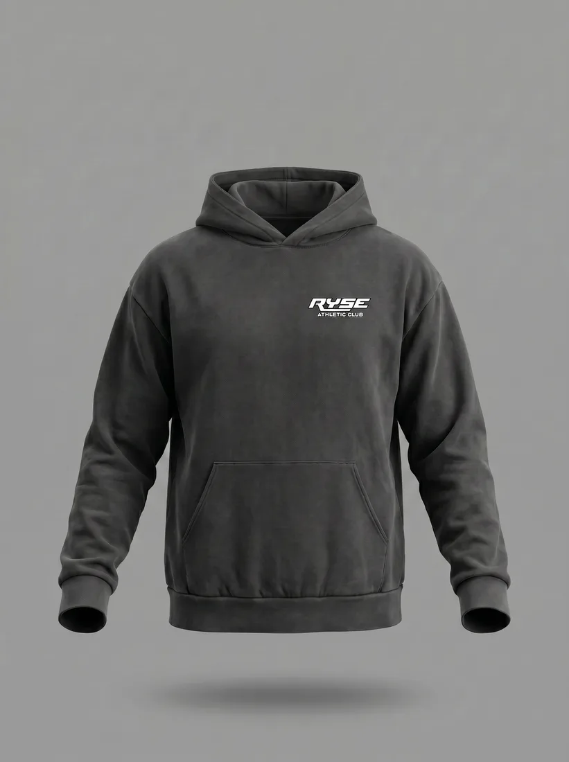 Pullover Hoodie — Faded Washed Black